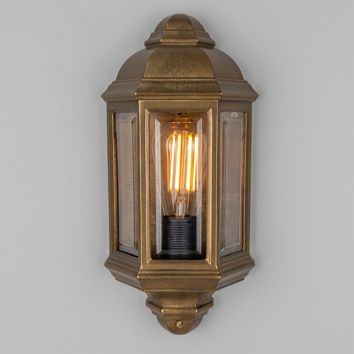 Brent Traditional Antique Brass Outdoor Wall Sconce