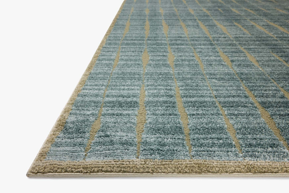 Calvin Ocean/Olive Rug – corner detail