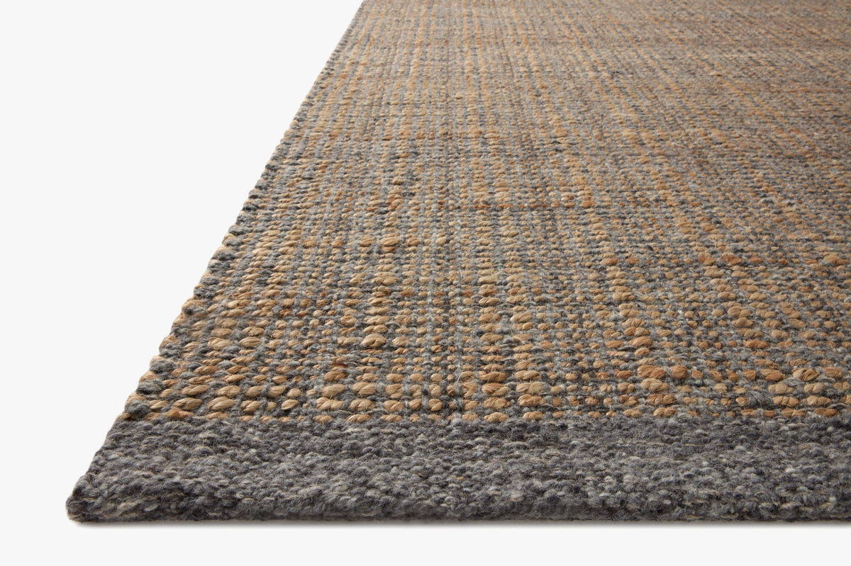 Cornwall Charcoal/Natural Rug – corner detail