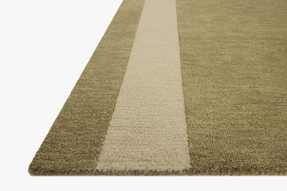 Craven Light Olive/Oatmeal Rug – corner detail