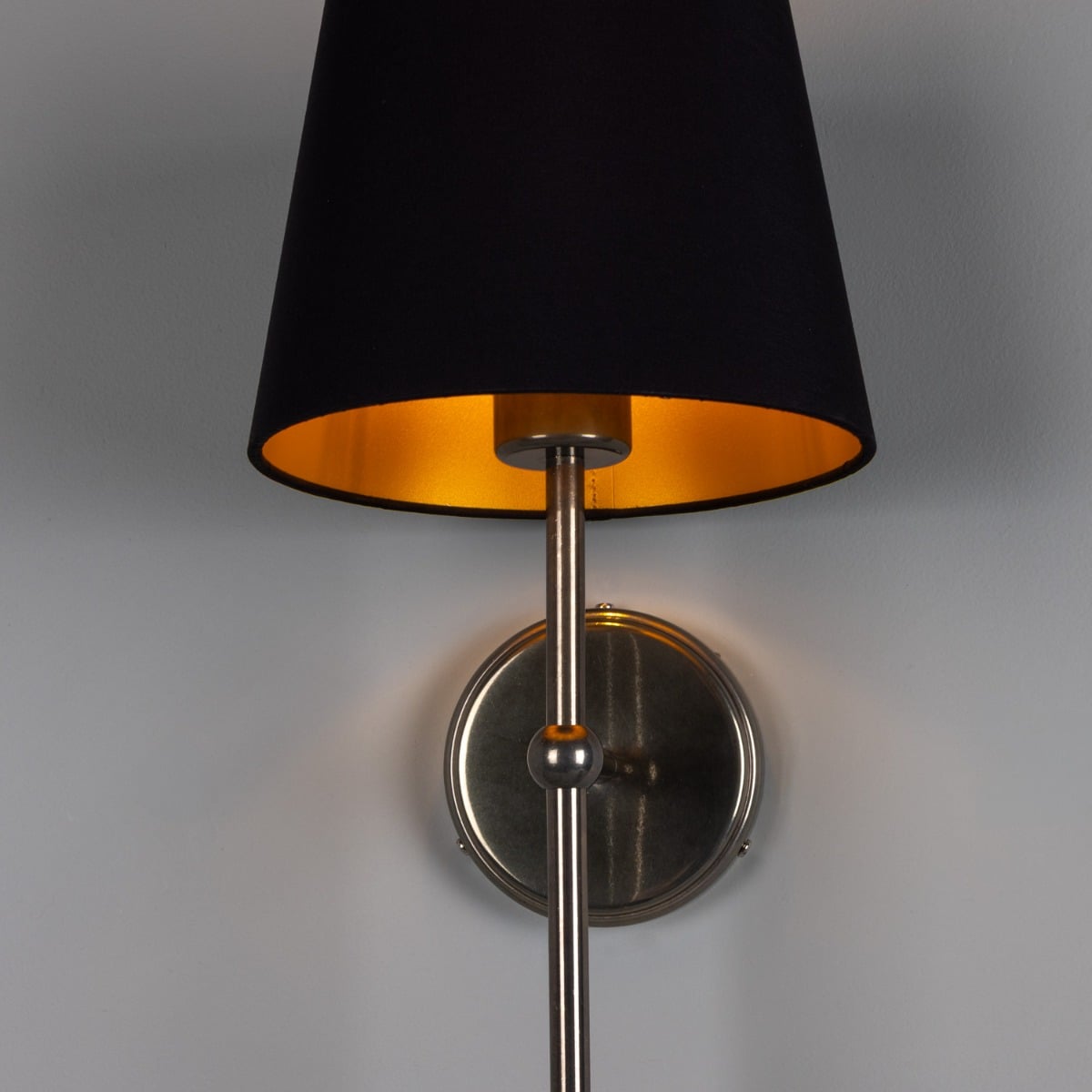 California Modern Brass Wall Sconce with Fabric Shade