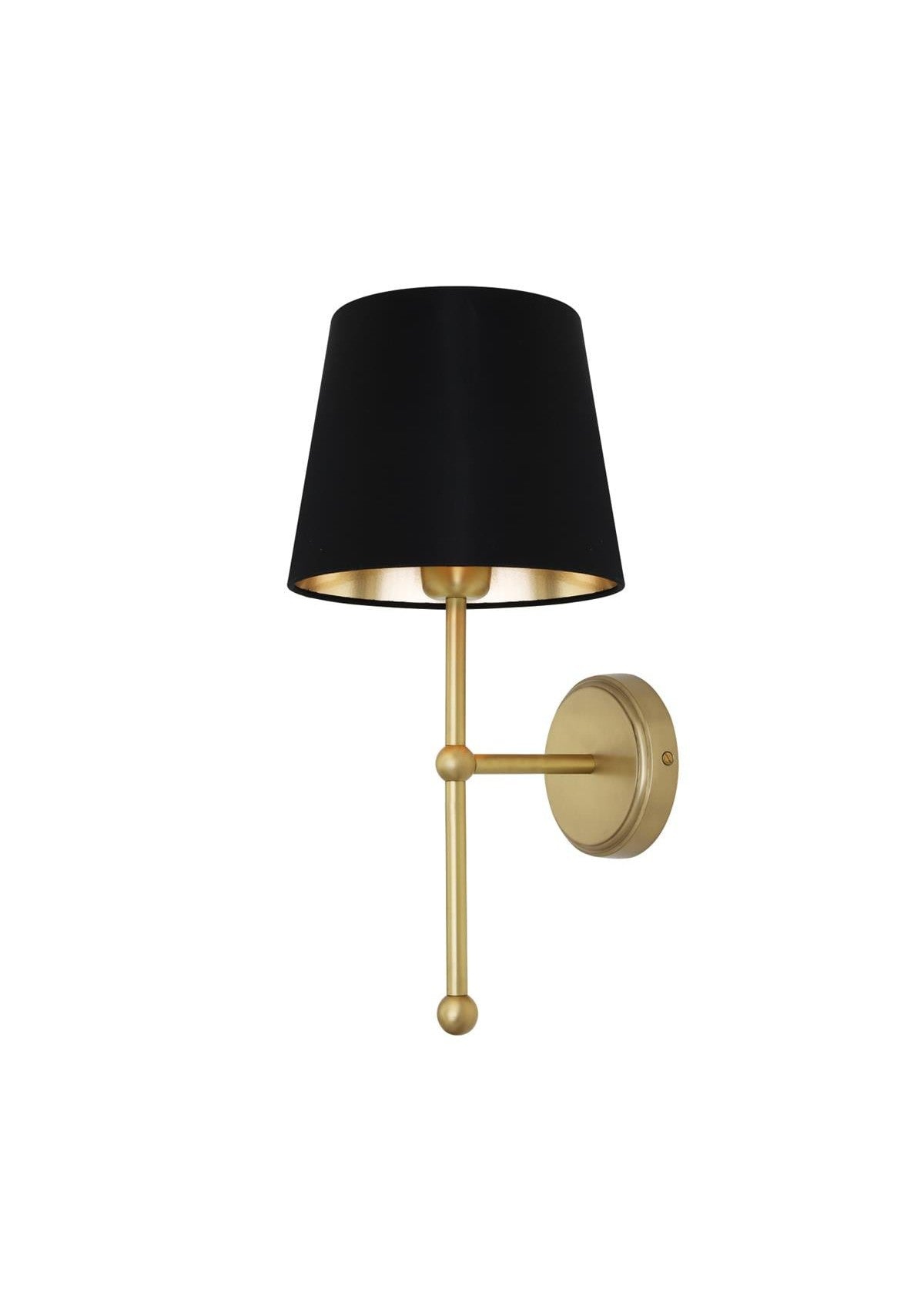 California Modern Brass Wall Sconce with Fabric Shade – Satin Brass