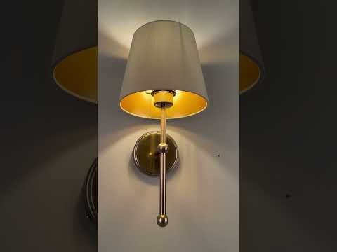 California Modern Brass Wall Sconce with Fabric Shade