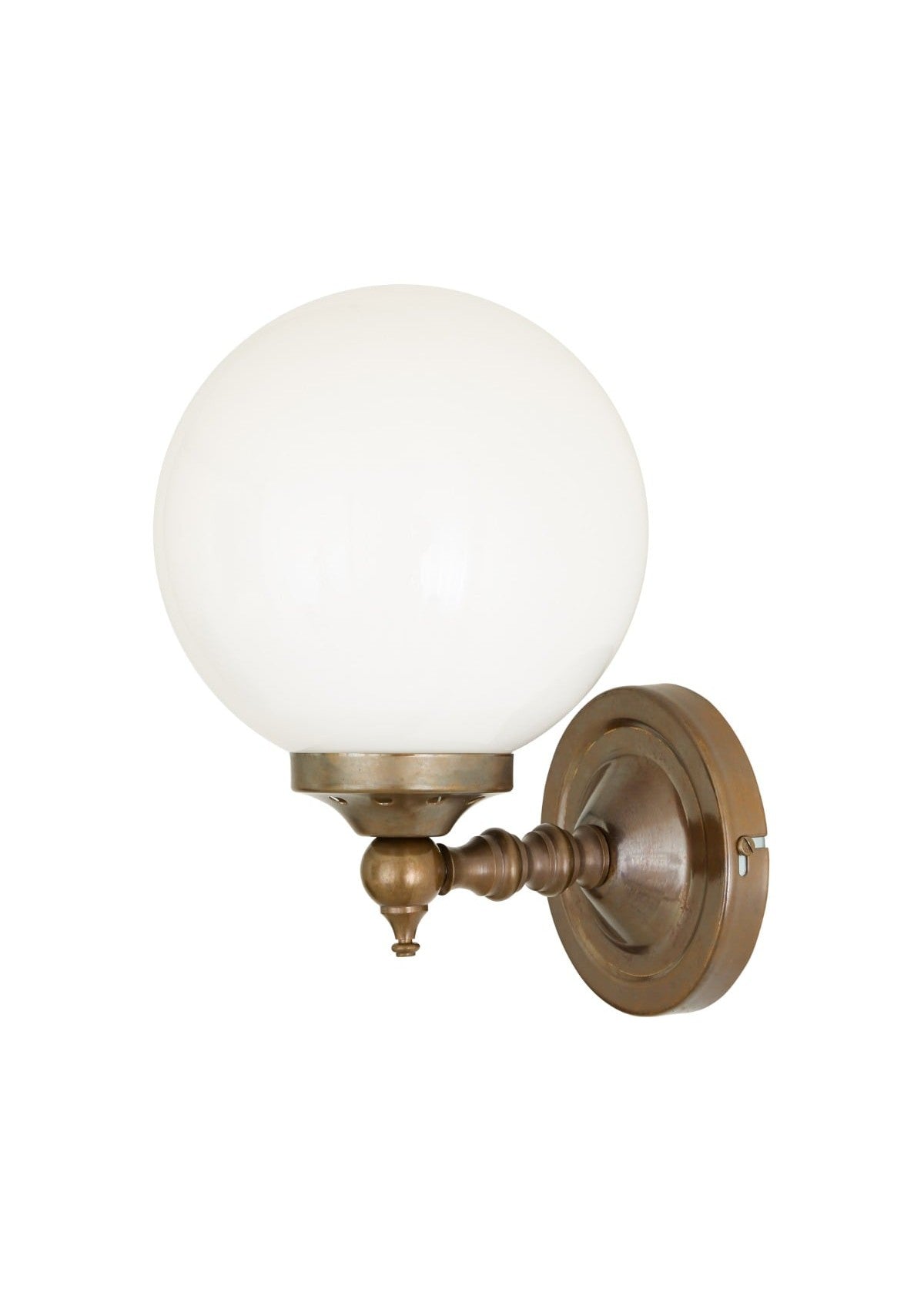 Cloghan Traditional Brass and Opal Glass Globe Wall Sconce – Antique Brass