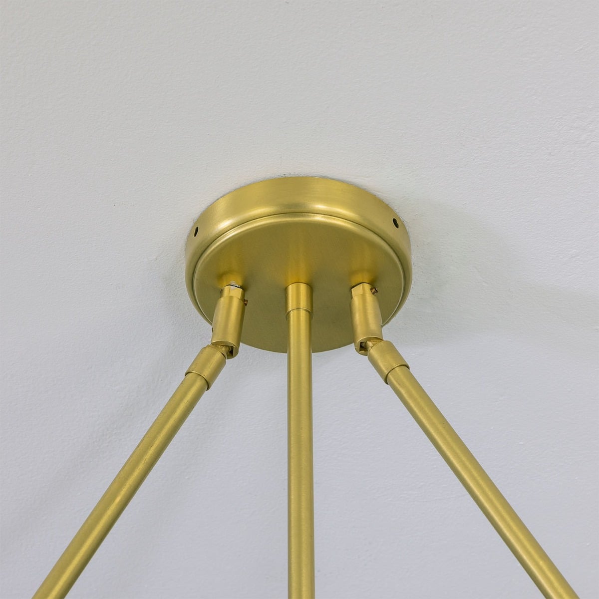 Eclipse Brass Kapok Six Light Chandelier, Matte White Striped – 118cm IP20