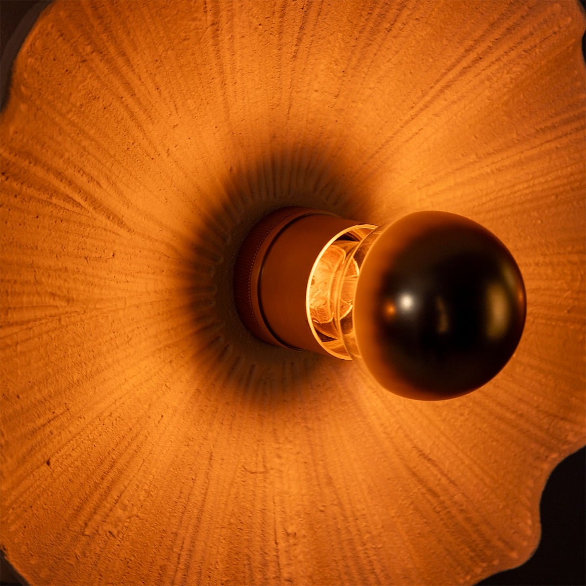 Eclipse Brass Kapok Six Light Chandelier, Matte White Striped – 118cm IP20