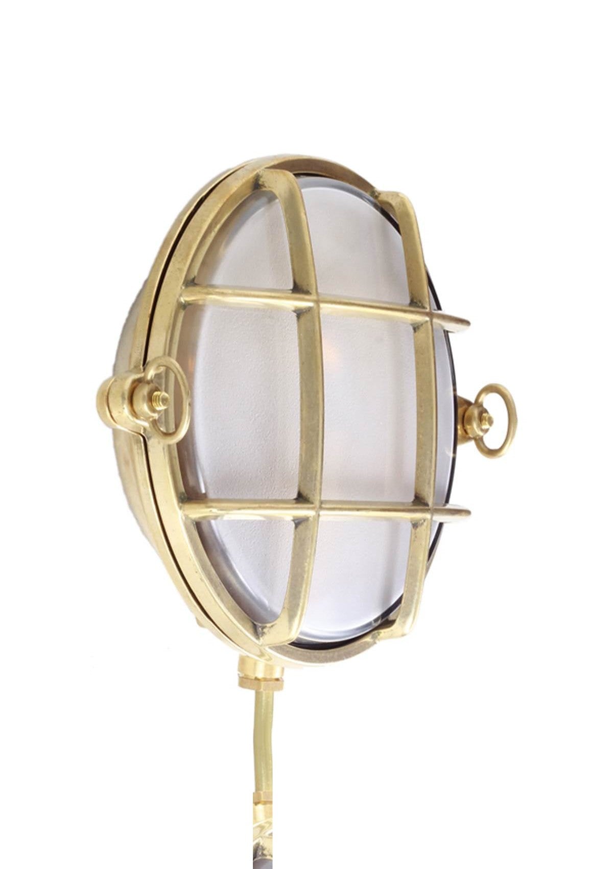 Ergo Marine Round Small Bulkhead Wall Sconce – Raw Brass