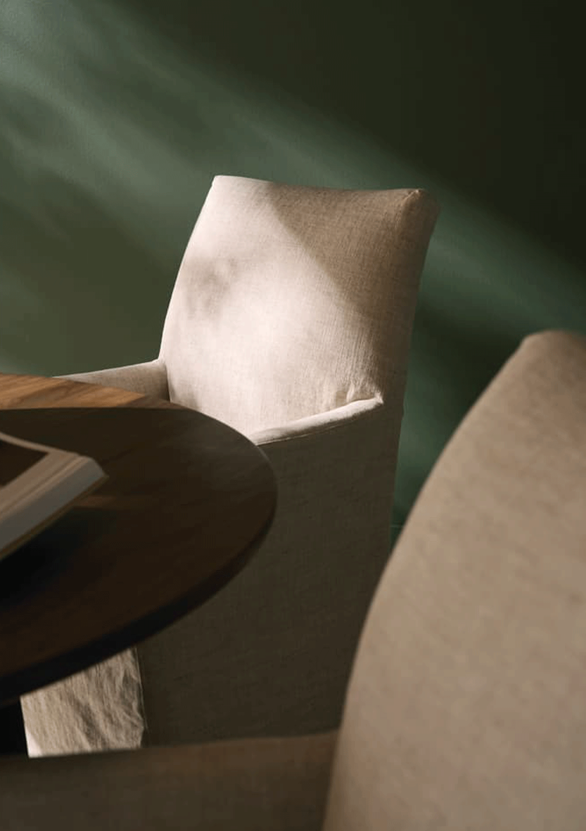 Fern Slipcovered Dining Arm Chair