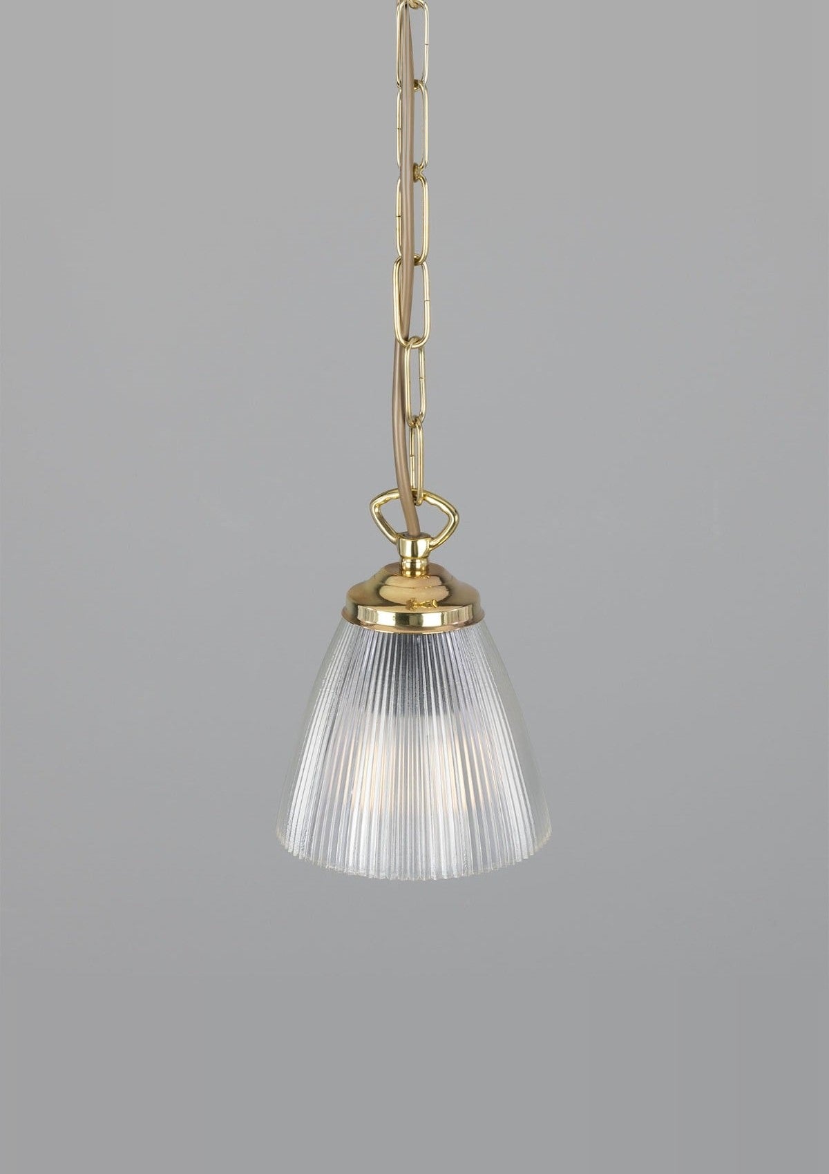 Gadar Small Prismatic Glass Pendant Light – Polished Brass