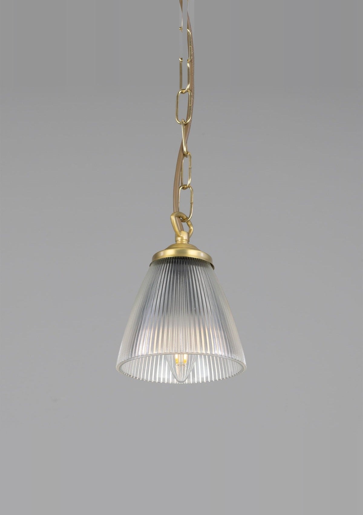 Gadar Small Prismatic Glass Pendant Light – Satin Brass