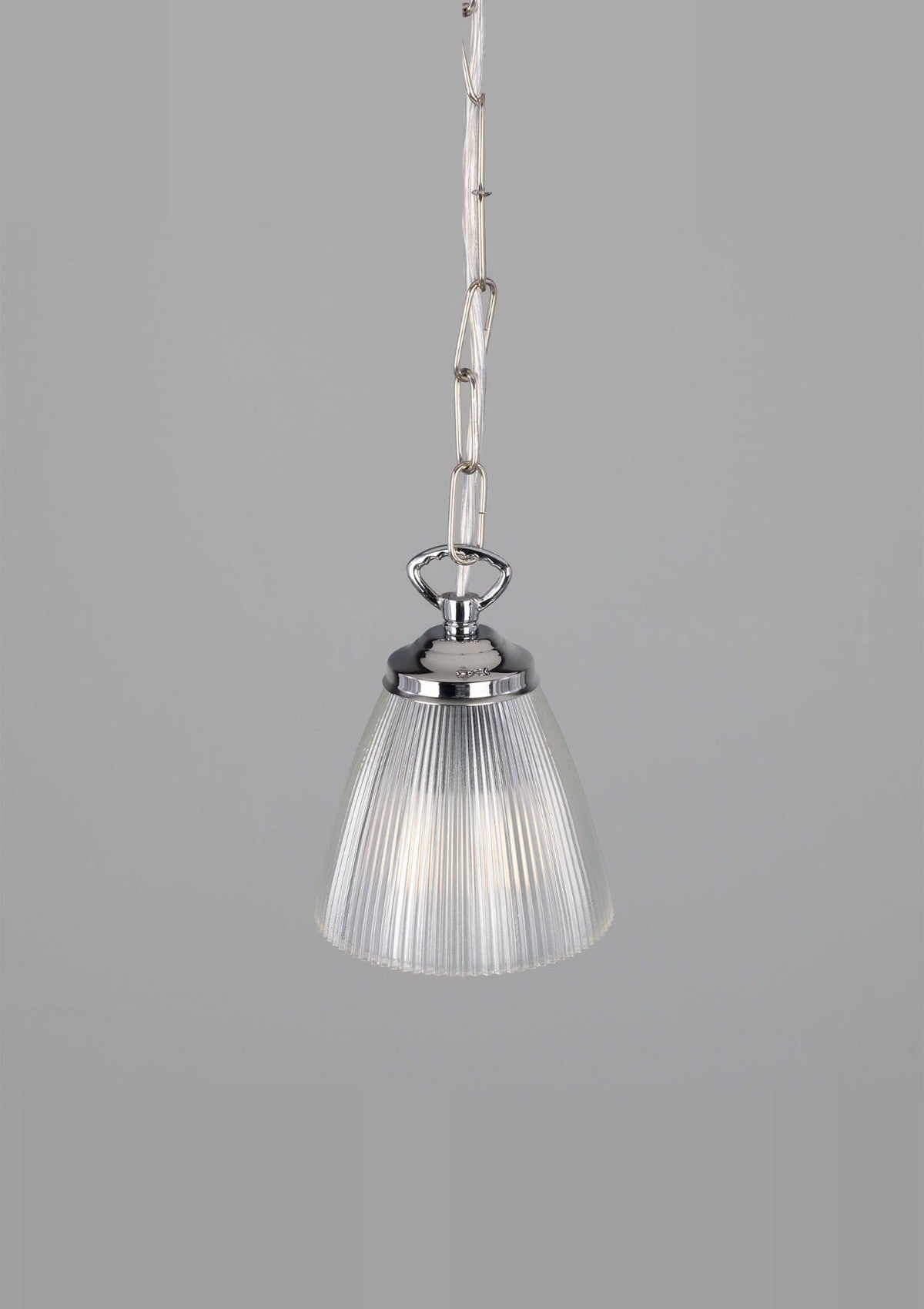 Gadar Small Prismatic Glass Pendant Light – Polished Chrome