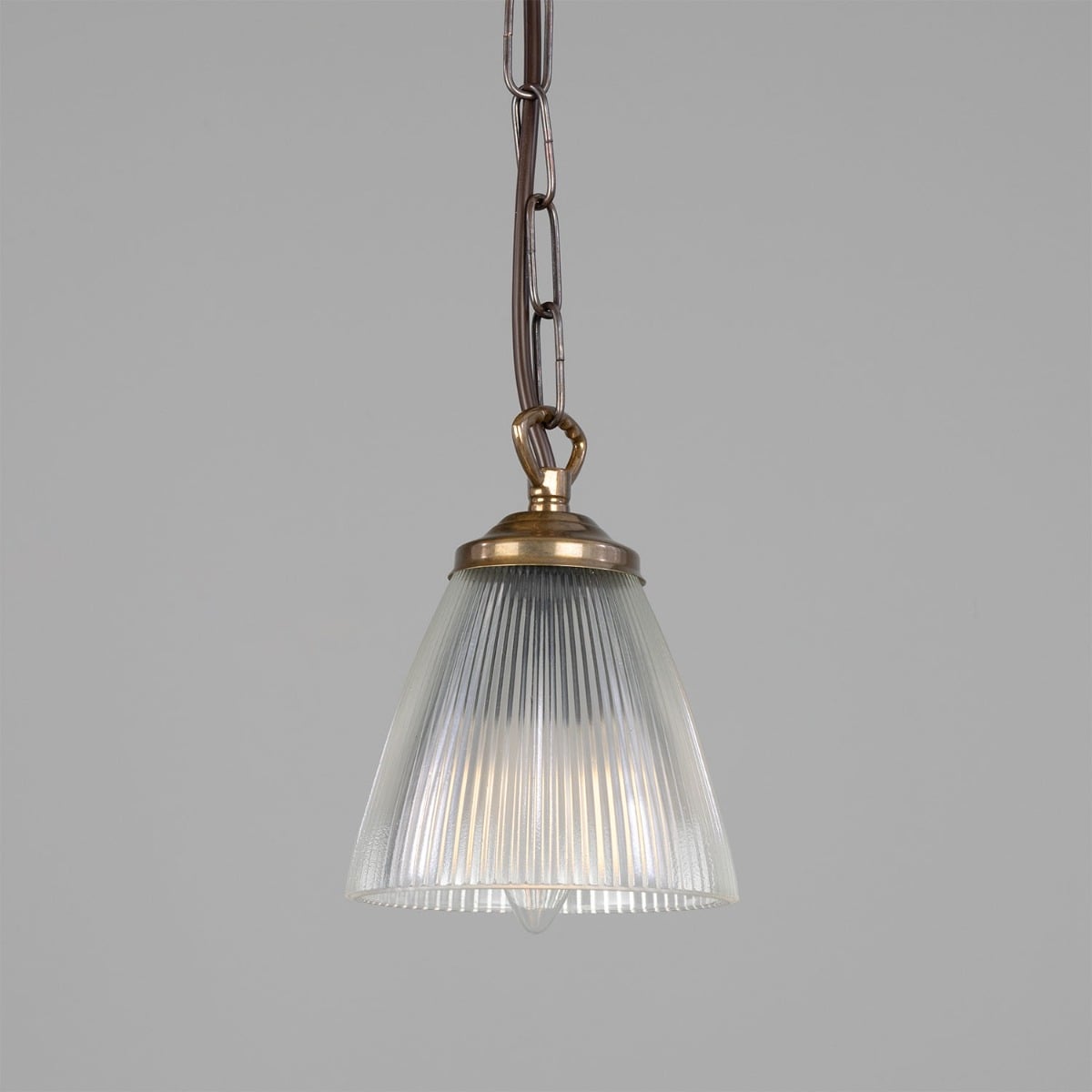 Gadar Small Prismatic Glass Pendant Light – Antique Brass