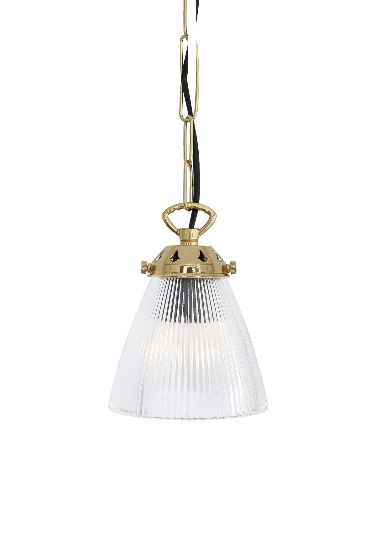 Gadar Small Prismatic Glass Pendant Light – Polished Brass