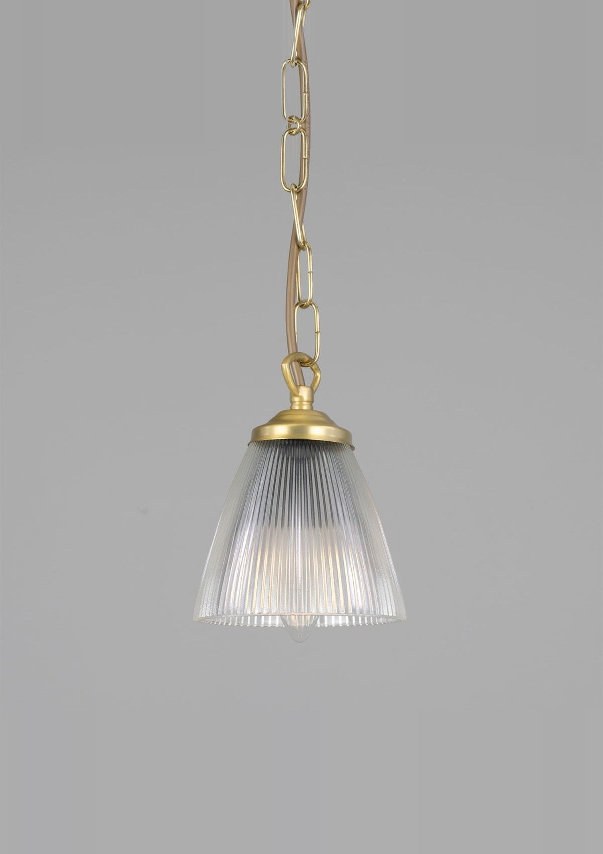 Gadar Small Prismatic Glass Pendant Light – Satin Brass