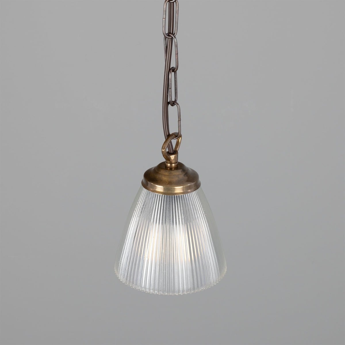 Gadar Small Prismatic Glass Pendant Light – Antique Brass
