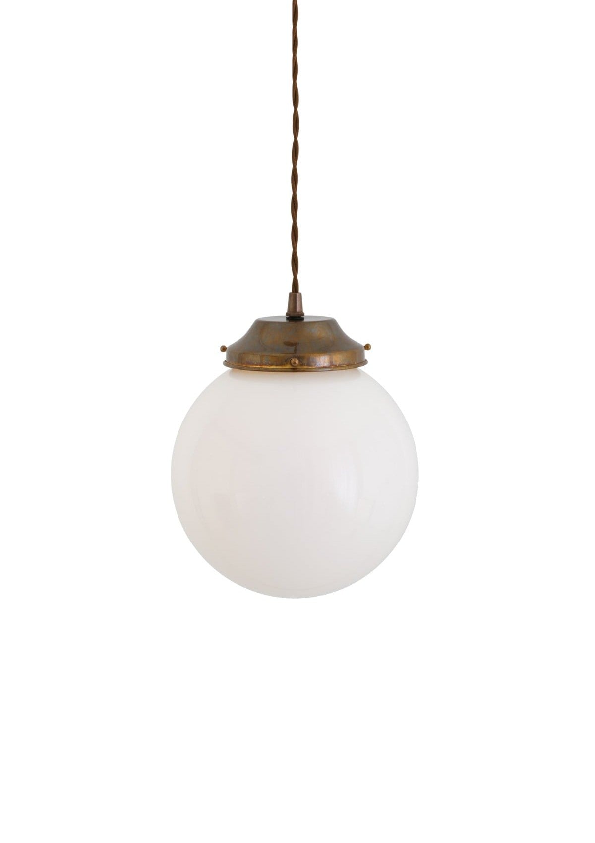 Gentry Opal Globe Pendant Light 7.75" – Antique Brass