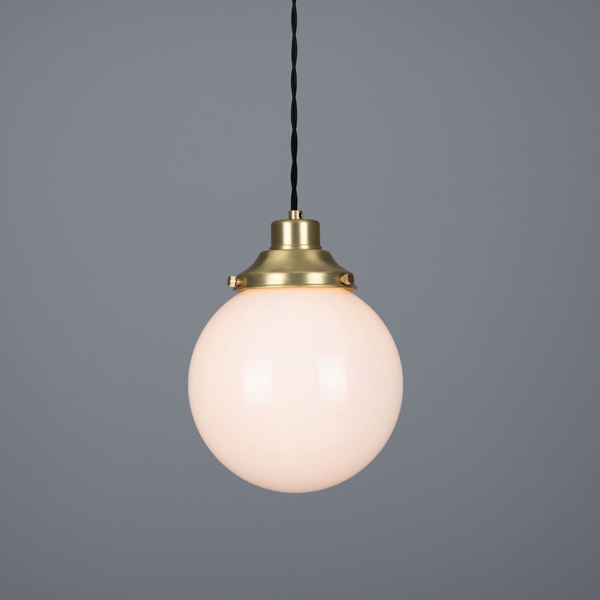 Gentry Opal Globe Pendant Light 7.75" – Satin Brass