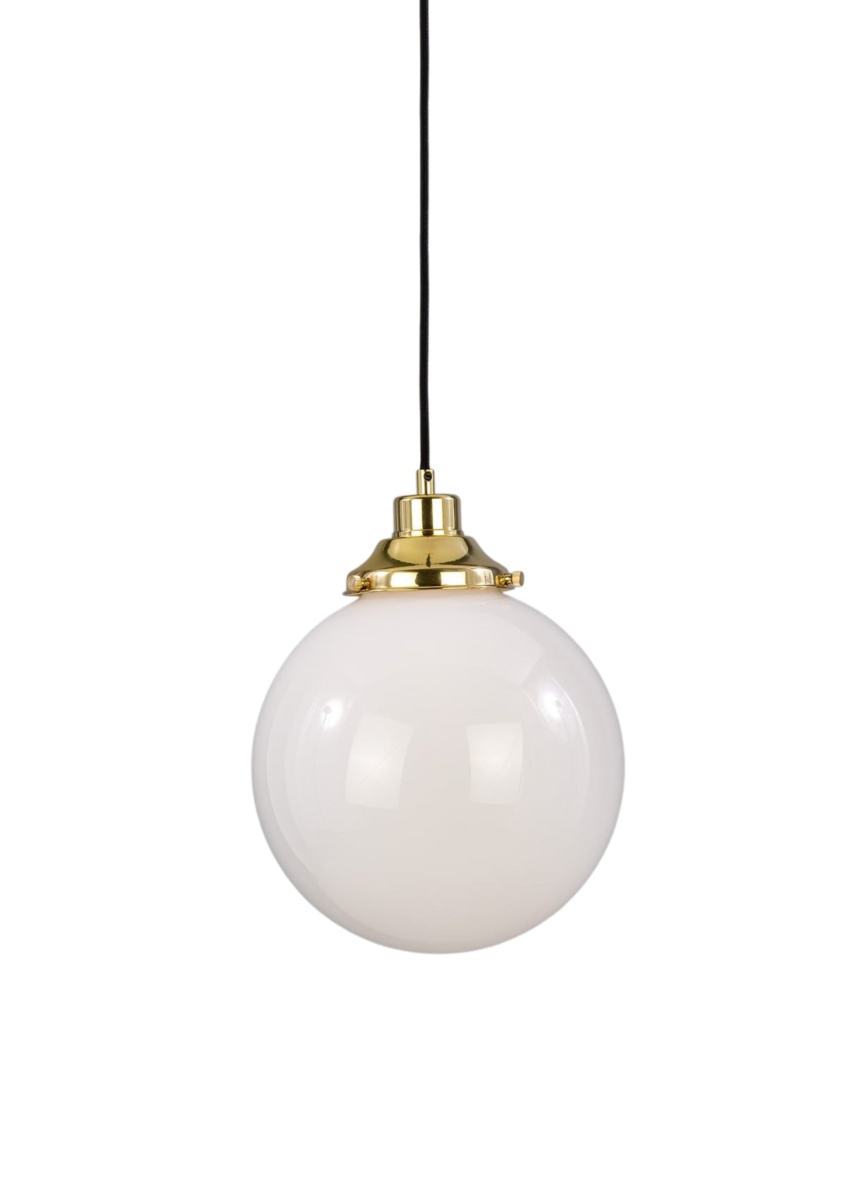 Gentry Opal Globe Pendant Light 9.75" – Polished Brass