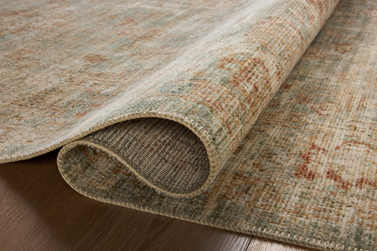 Heritage Aqua/Terracotta Rug – detail