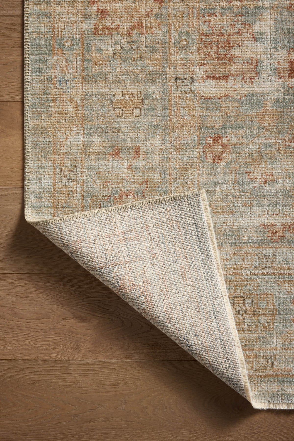 Heritage Aqua/Terracotta Rug – detail