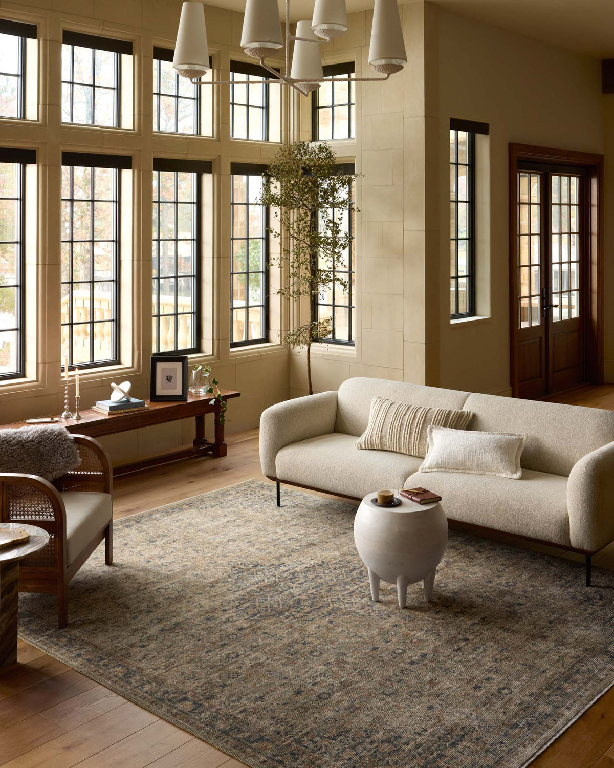 Heritage Sage/Navy Rug – room scene
