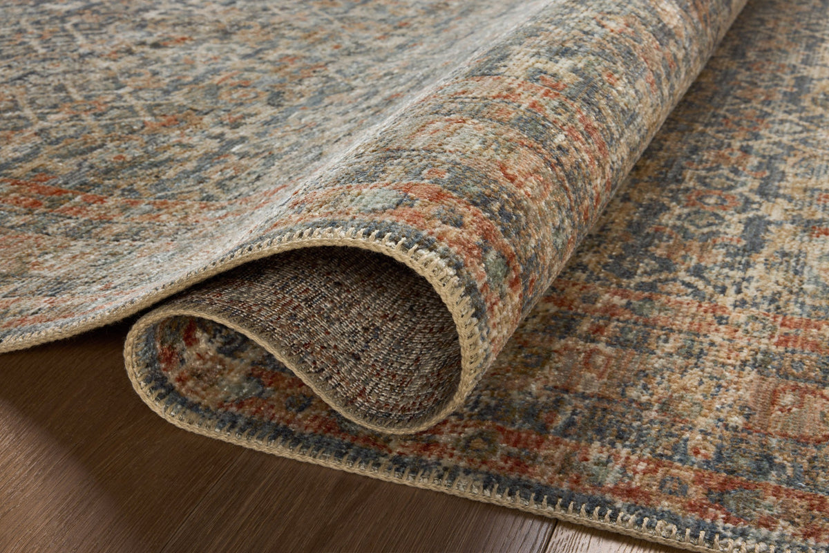 Heritage Blue/Rust Rug – detail