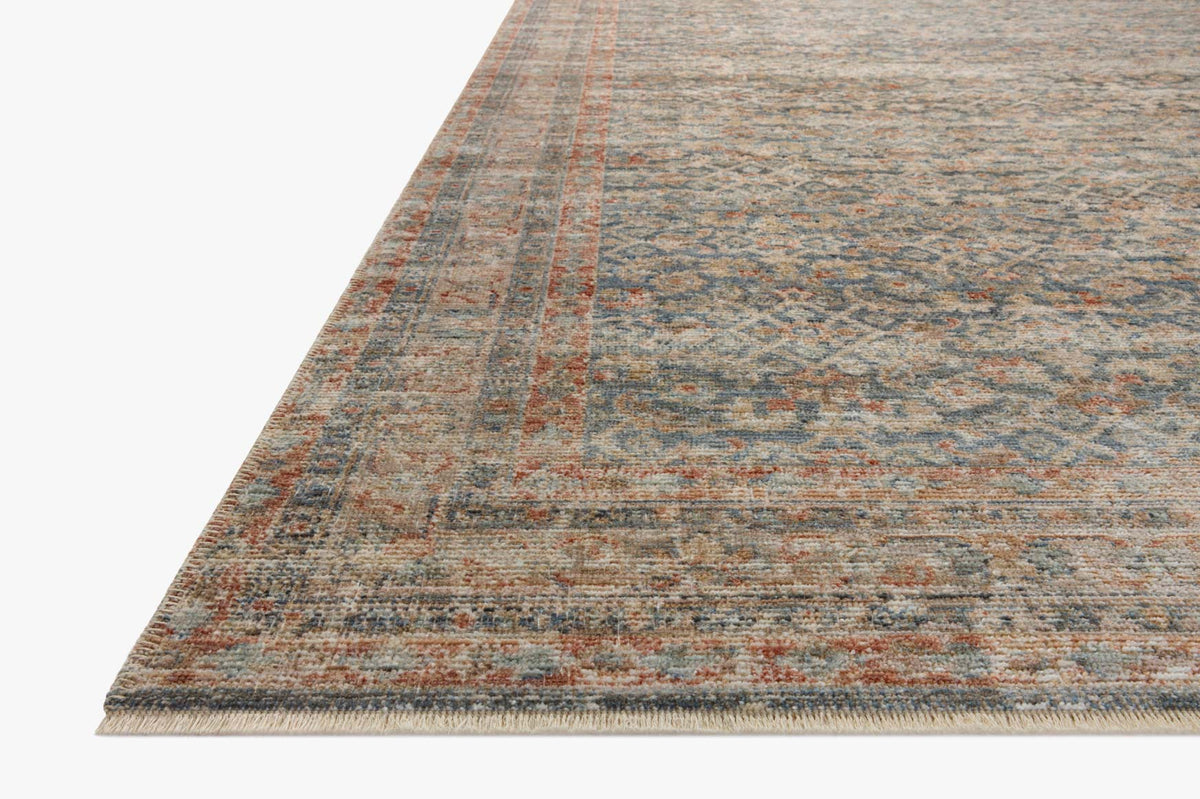 Heritage Blue/Rust Rug – corner detail