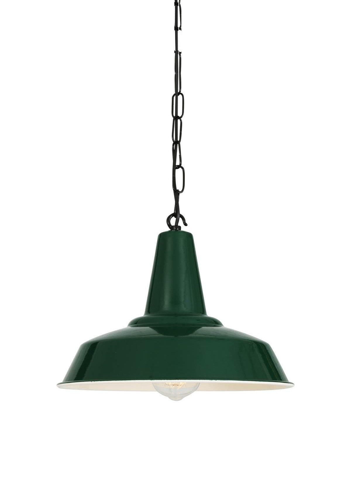 Hex Industrial Factory Pendant Light – Powder Coated Racing Green