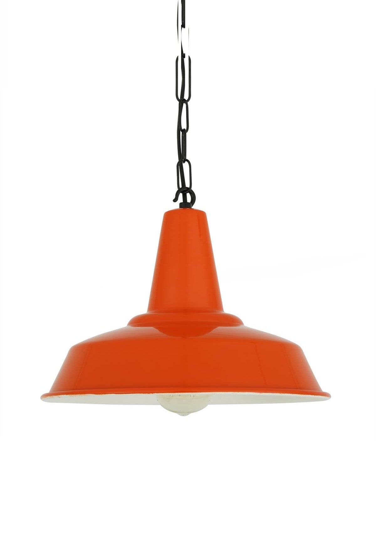 Hex Industrial Factory Pendant Light – Powder Coated Orange