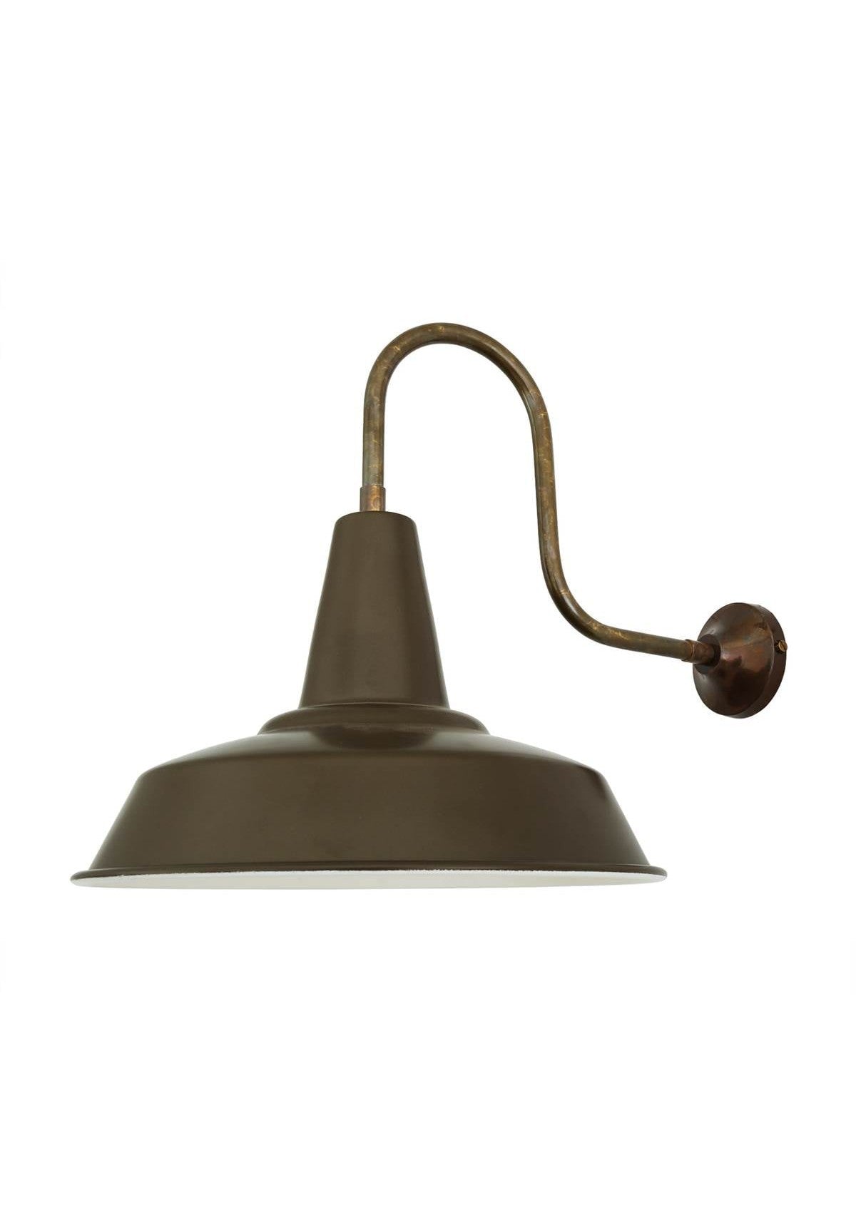 Hex Industrial Factory Swan Neck Wall Sconce – Powder Coated Bronze