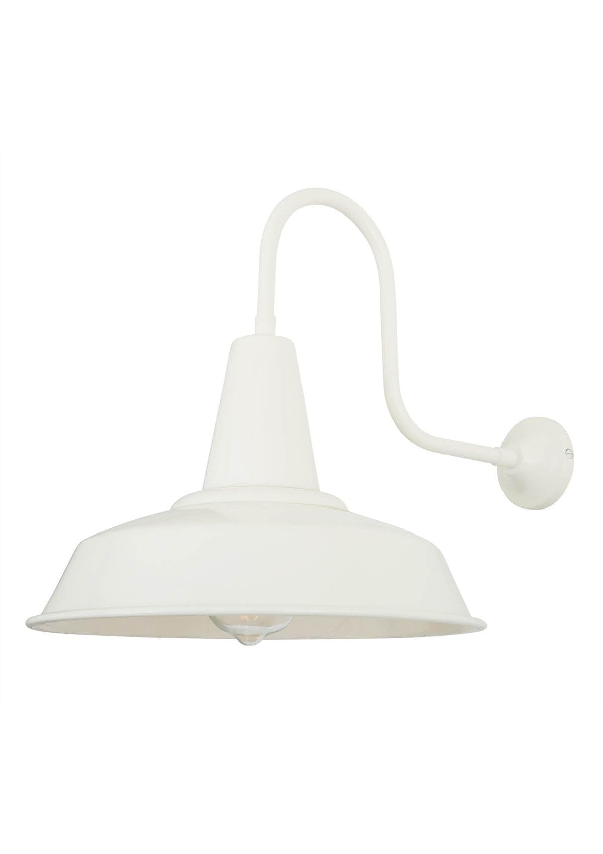 Hex Industrial Factory Swan Neck Wall Sconce – Powder Coated White
