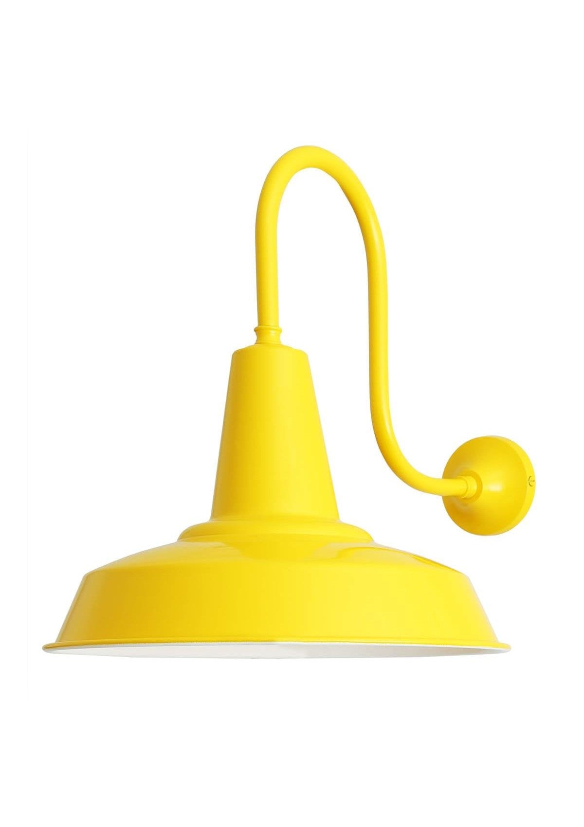 Hex Industrial Factory Swan Neck Wall Sconce – Powder Coated Yellow