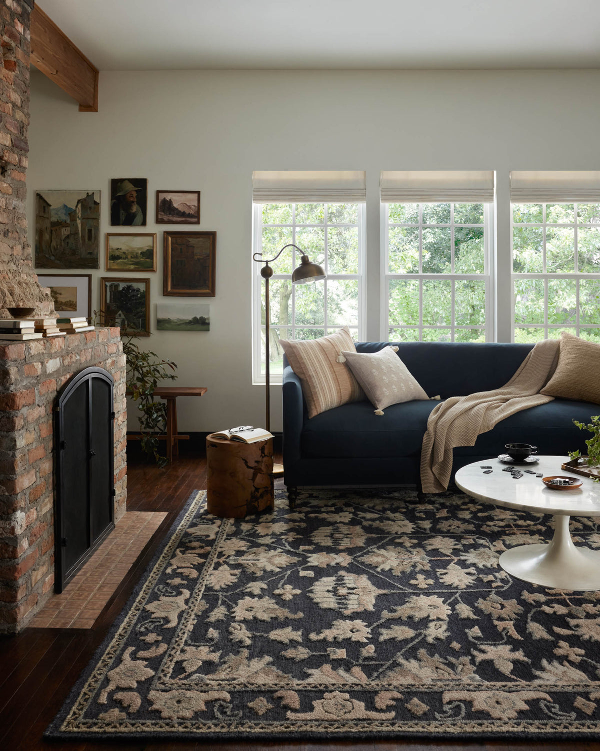 Ingrid Navy/Multi Rug – room scene