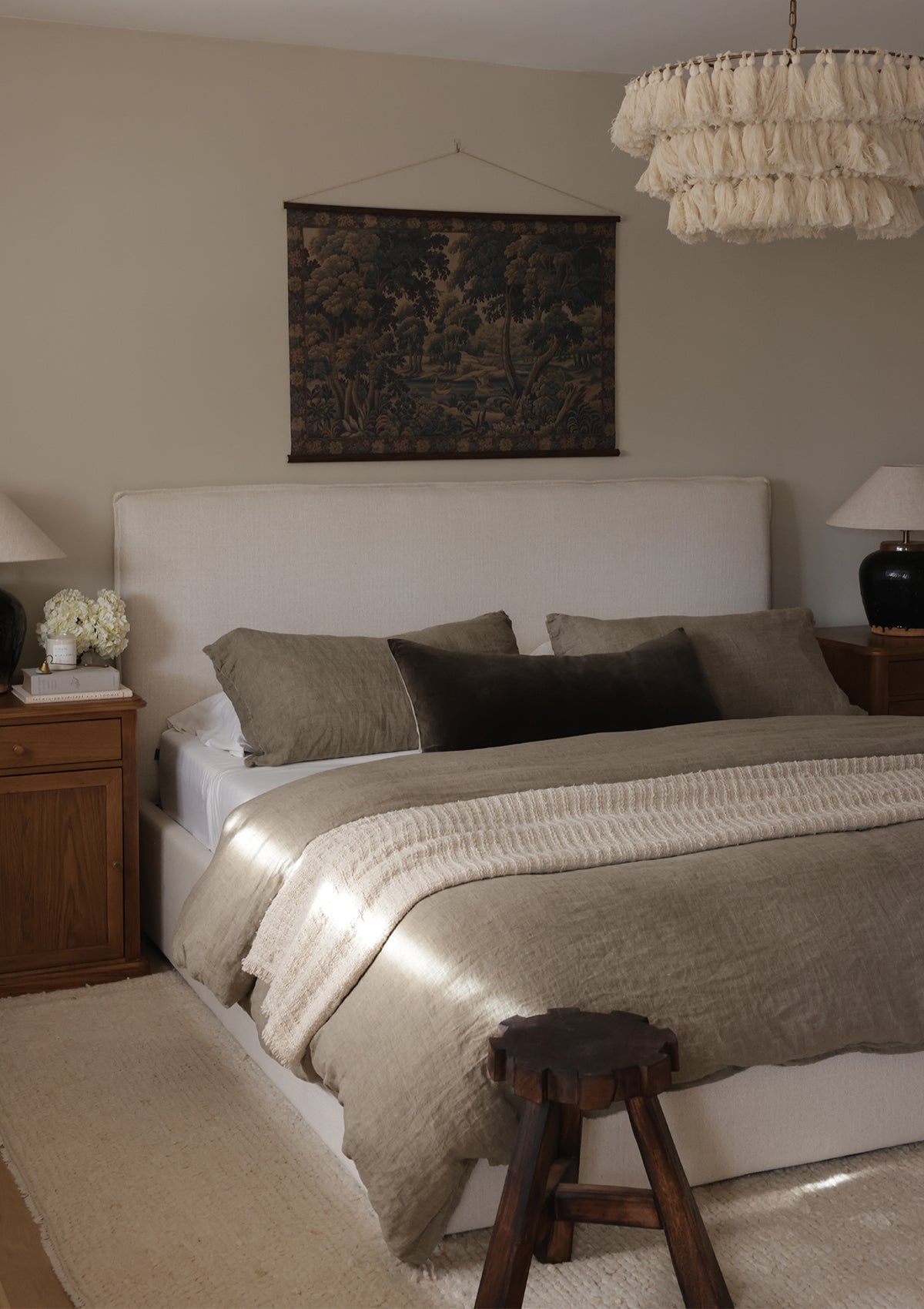 Anders Linen/Velvet Bolster Pillow