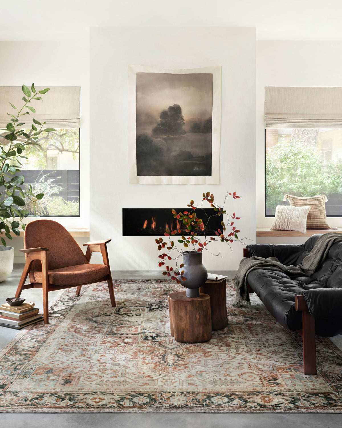 Lenna Rust/Charcoal Rug – room scene