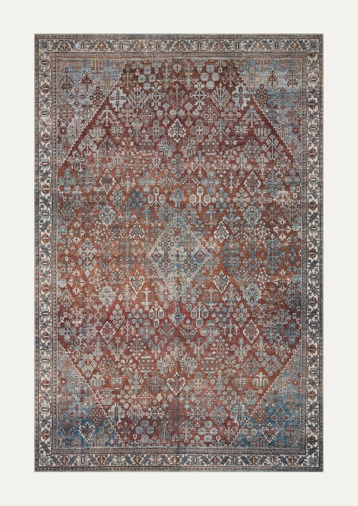 Lenna Brick/Sky Rug | Magnolia Home by Joanna Gaines × Loloi
