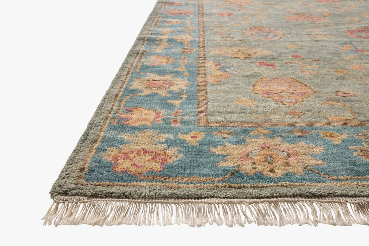Lucille Blue/Multi Rug – corner detail