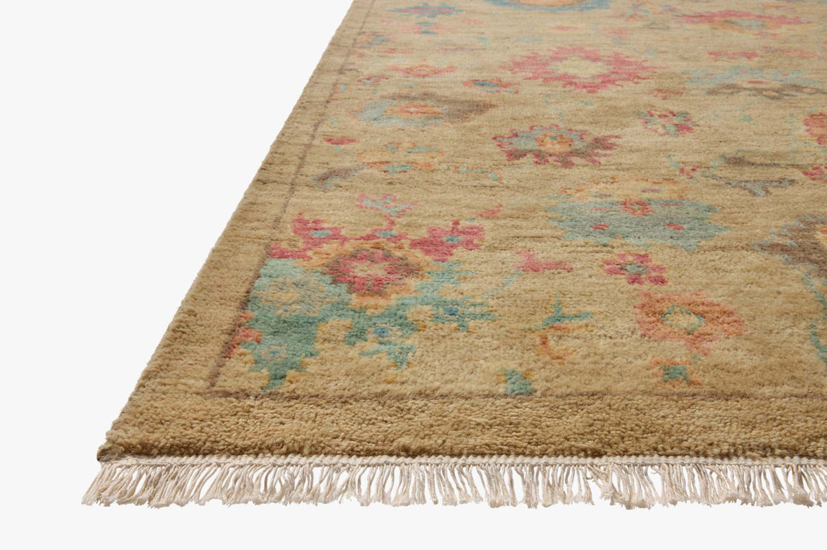 Lucille Khaki/Multi Rug – corner detail