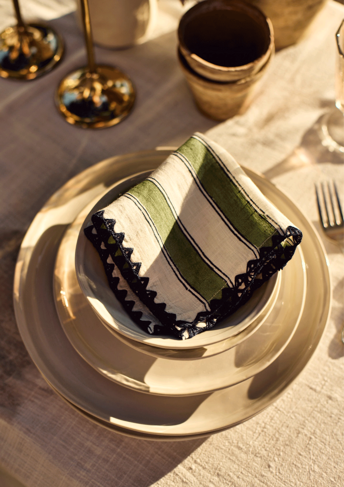 Linen Heritage Stripe Napkin Set
