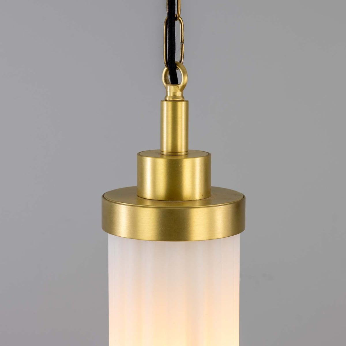 Louise Vintage Rippled Opal Glass and Brass Bathroom Pendant