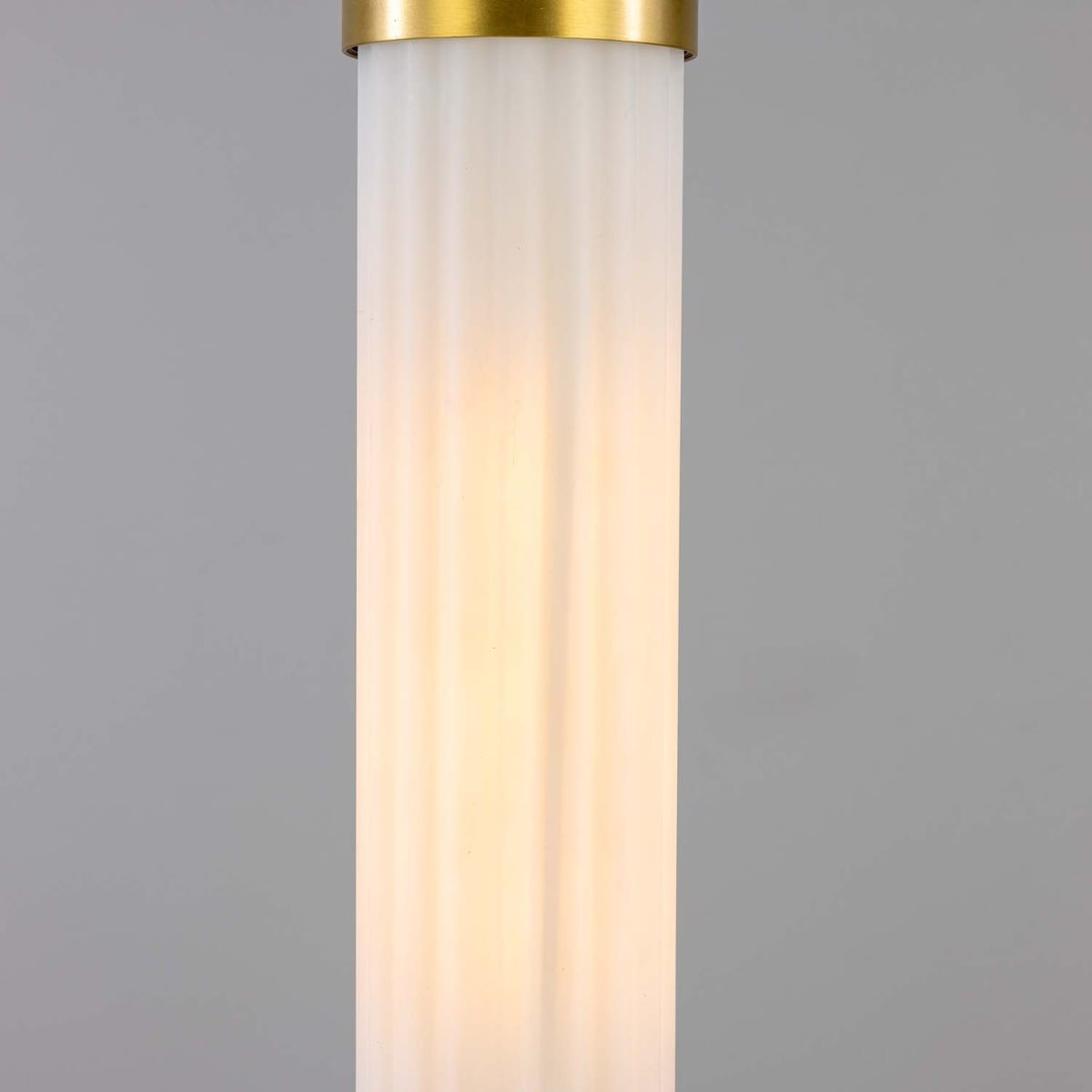 Louise Vintage Rippled Opal Glass and Brass Bathroom Pendant