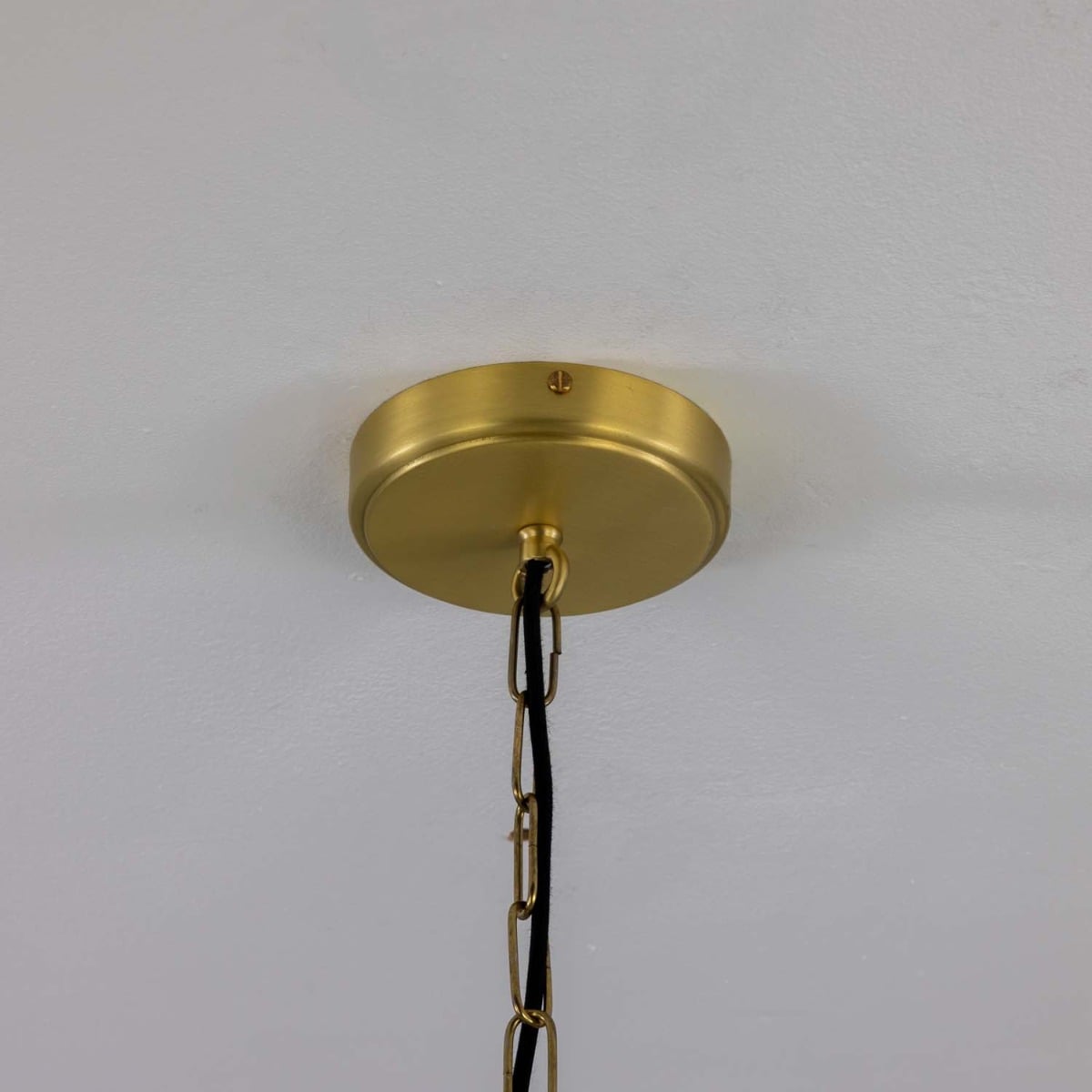 Louise Vintage Rippled Opal Glass and Brass Bathroom Pendant