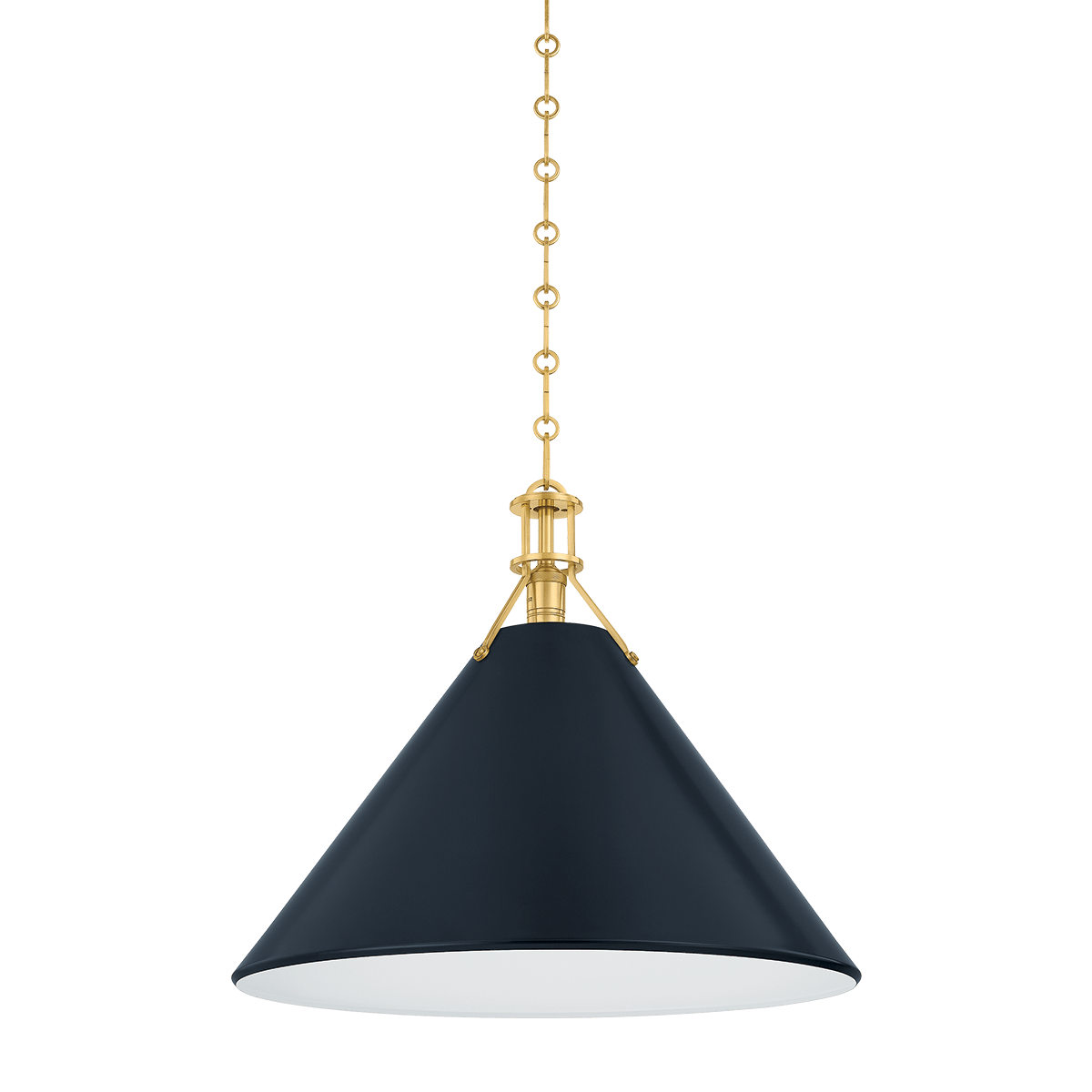 Painted No. 2 Pendant in Aged Brass / Darkest Blue