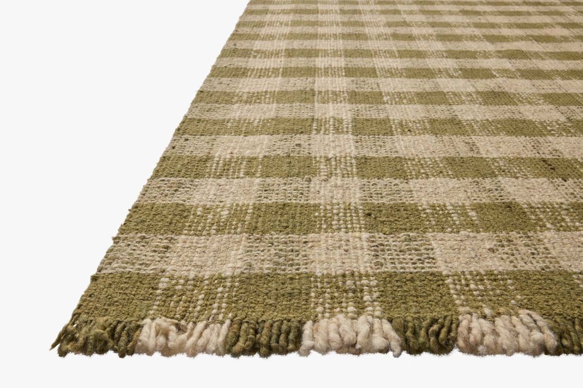 Merritt Oatmeal/Olive Rug – corner detail