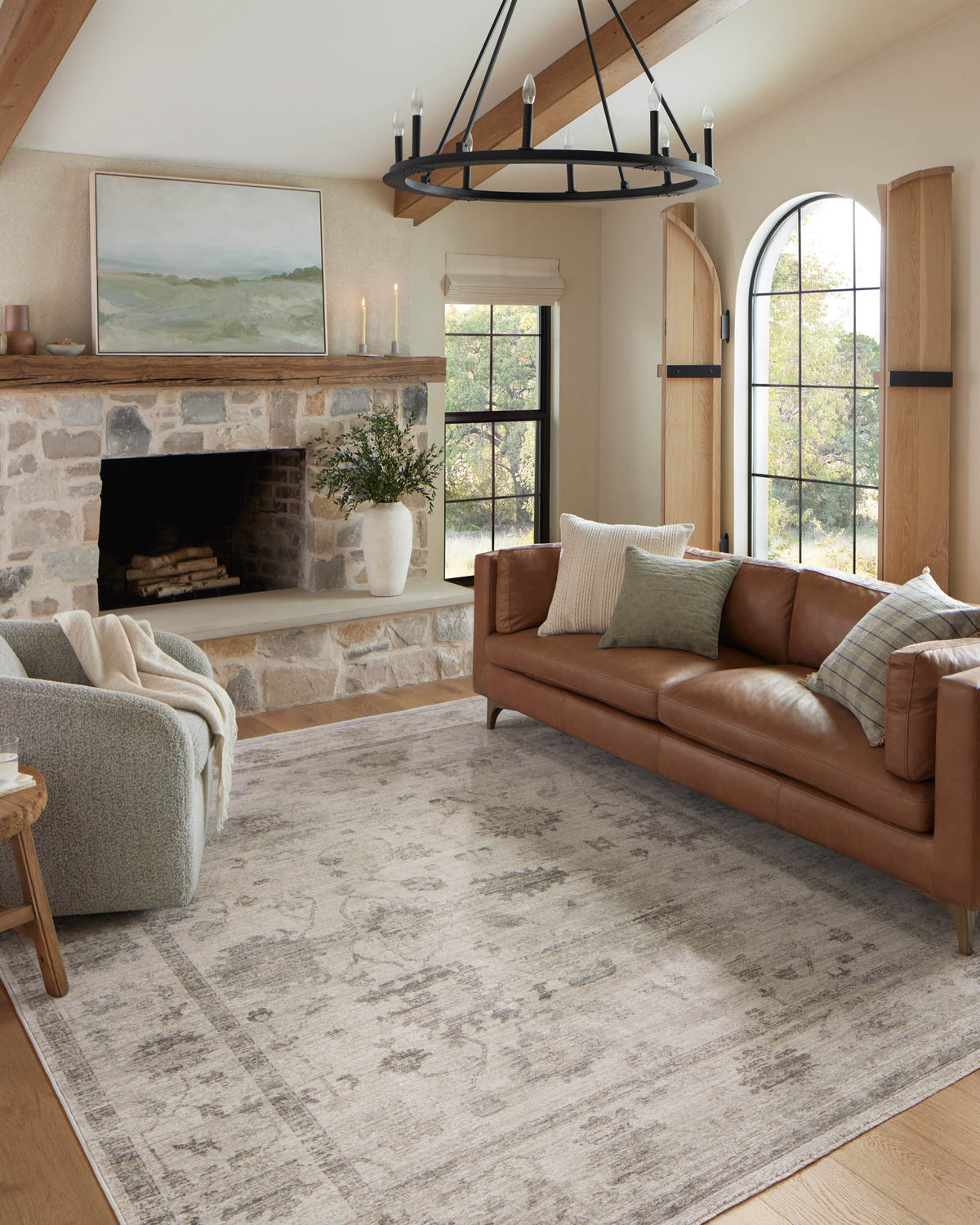 Millie Silver/Dove Rug – room scene