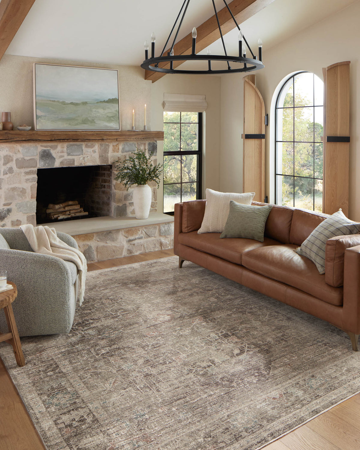 Millie Charcoal/Dove Rug – room scene