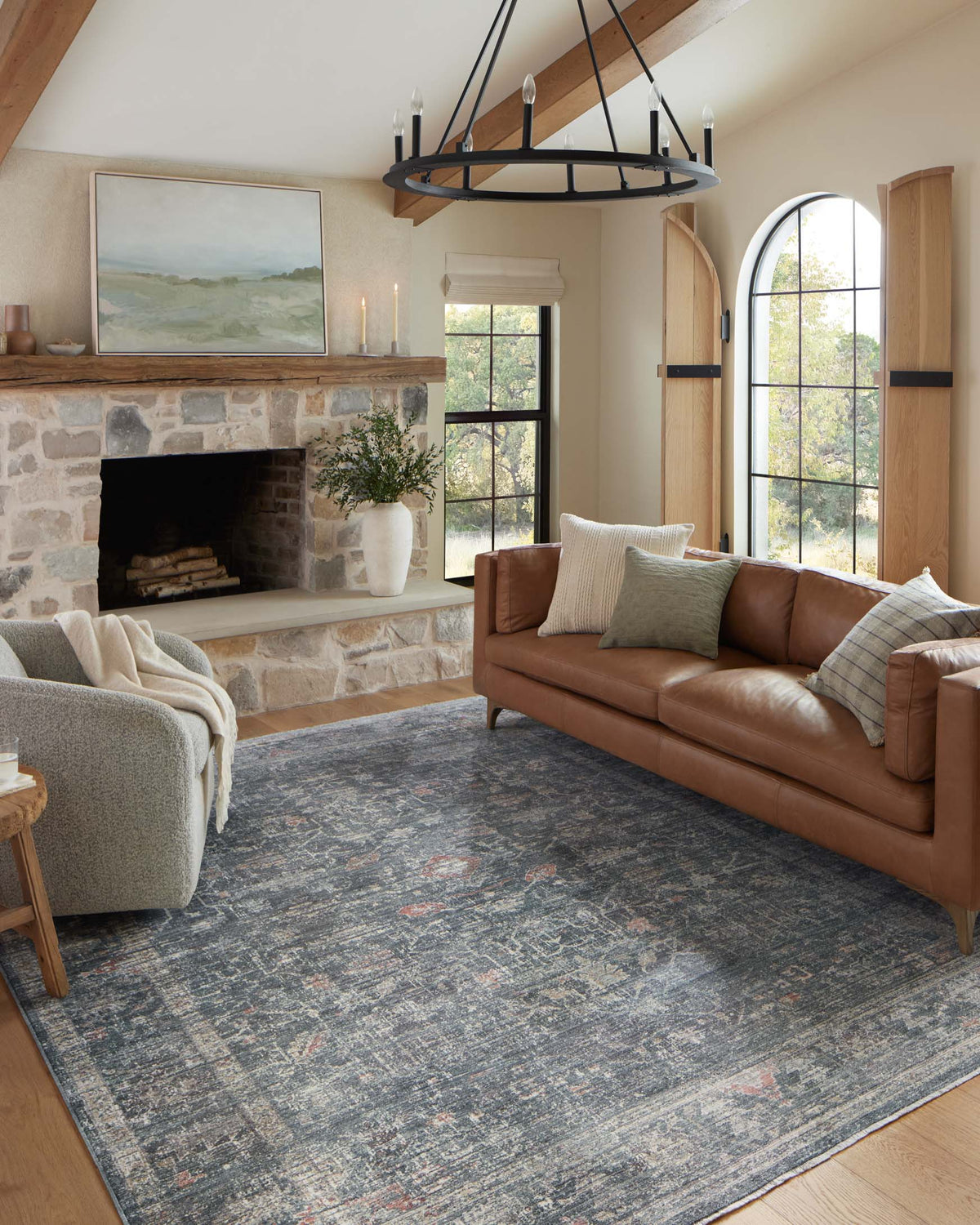 Millie Denim/Multi Rug – room scene