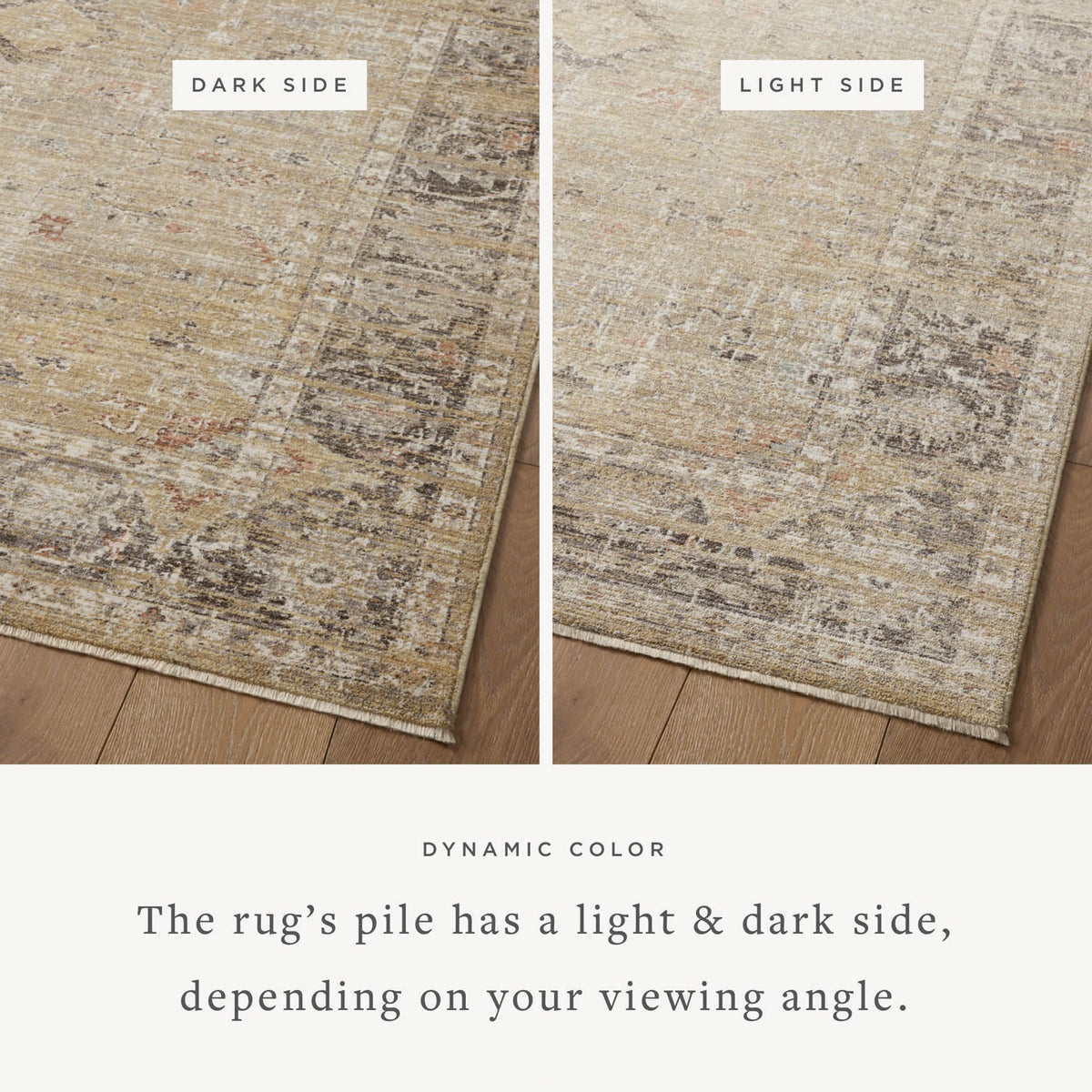 Millie Gold/Charcoal Rug – detail