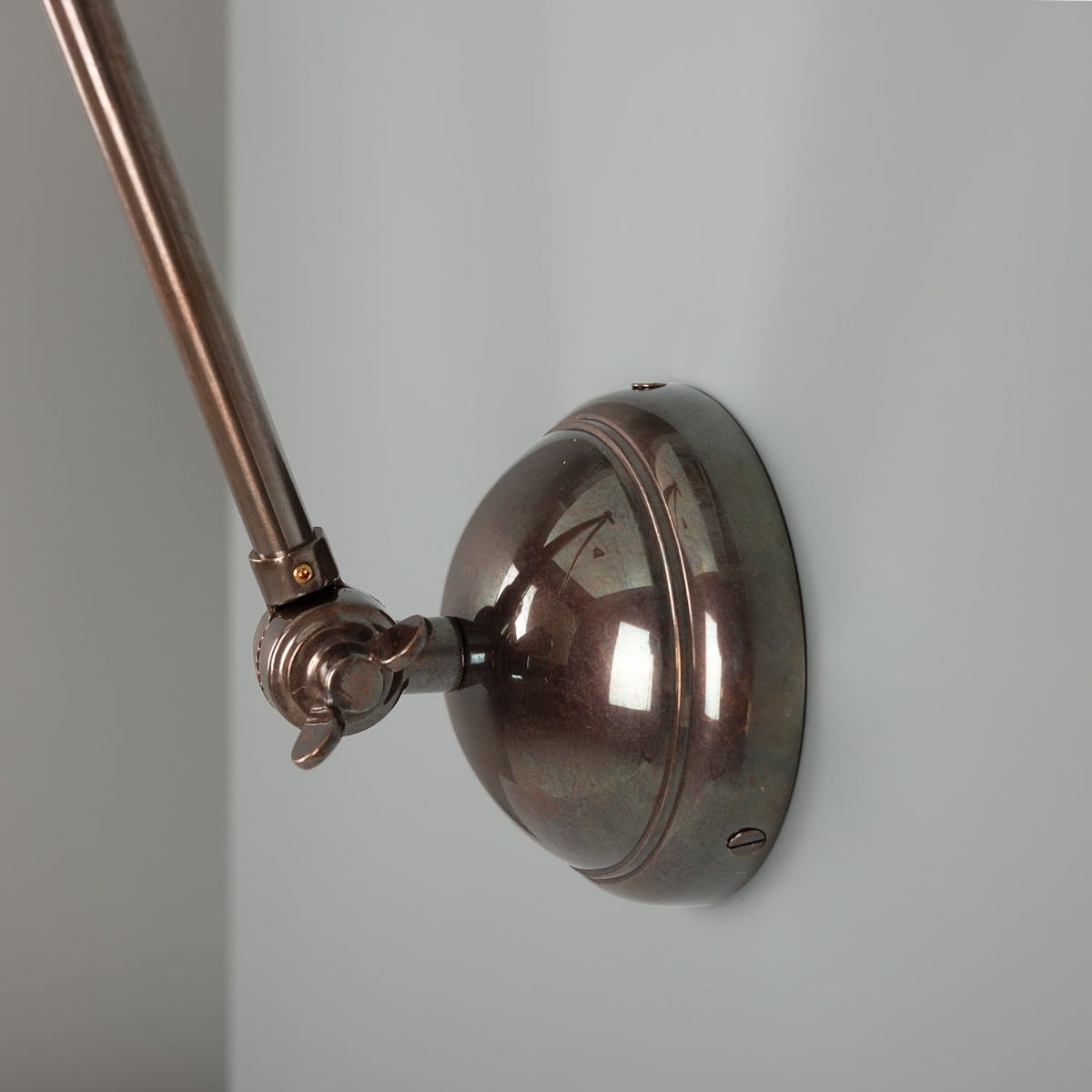 Manila Adjustable Arm Wall Sconce with Small Rattan Shade – Wall Bracket Detail