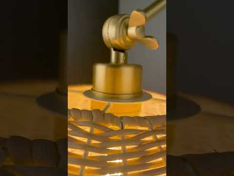 Manila Adjustable Arm Wall Sconce with Small Rattan Shade